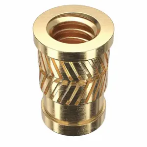 GRAINGER 1GUB6 Heat-Set Insert, 1/4 20 Thread Size, 35/64 Inch Overall Length, 0.341 Inch Dia, Brass | CQ2ABW