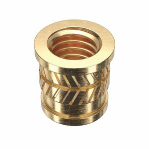 GRAINGER 1GUC3 Heat-Set Insert, 3/8 16 Thread Size, 9/16 Inch Overall Length, 0.494 Inch Dia, Brass | CQ2ACK