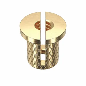 GRAINGER 1GUC5 Press Insert, 3/16 Inch Length, Brass, 1/8 Inch Drill Size, Reverse Slot Type, 50PK | CG9WBZ