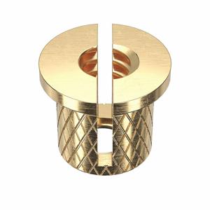 GRAINGER 1GUC6 Press Insert, 3/16 Inch Length, Brass, 3/16 Inch Drill Size, Reverse Slot Type, 50PK | CG9WCA