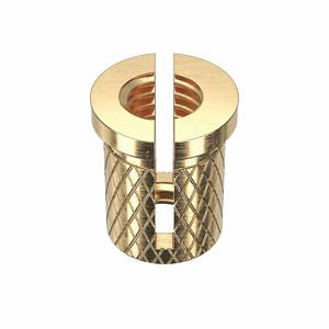 GRAINGER 1GUC9 Press Insert, 3/8 Inch Length, Brass, 1/4 Inch Drill Size, Reverse Slot Type, 25PK | CG9WCB