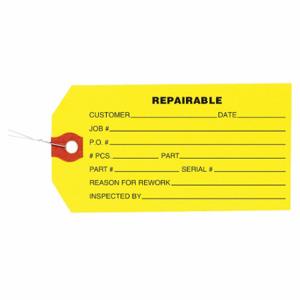 GRAINGER 1HAB1 Tag, Repair, 2 3/8 Inch Width, 4 3/4 Inch Height, Black, Rectangle, Paper, 1000 PK | CP9XNZ