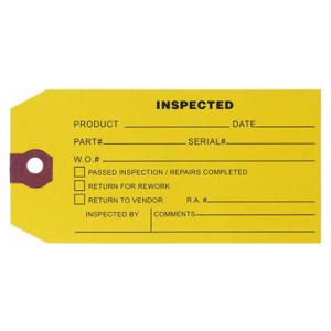 GRAINGER 1HAB4 Tag, Inspected, 2 3/8 Inch Width, 4 3/4 Inch Height, Black, Rectangle, Paper, 1000 PK | CP9XNU