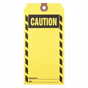 GRAINGER 1HAB5 Tag, Caution, 3 1/8 Inch Width, 6 1/4 Inch Height, Black, Rectangle, Paper, 1000 PK | CP9XNQ