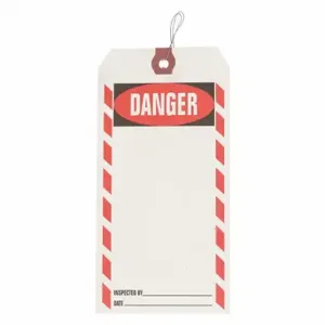 GRAINGER 1HAB8 Tag, Danger, 3 1/8 Inch Width, 6 1/4 Inch Height, Black/Red, Rectangle, Paper, 1000 PK | CP9XNR