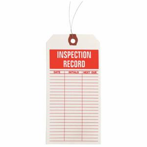 GRAINGER 1HAC1 Tag, Inspection, 3 1/8 Inch Width, 6 1/4 Inch Height, Red, Rectangle, Paper, 1000 PK | CP9XNV