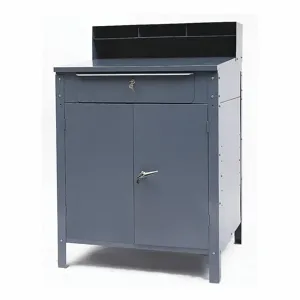 GRAINGER 1W908 Shop Desk, Cabinet Desk, 34 1/2 x 30 x 52 3/8 Inch Size 1 Drawers, 1 Shelves, Gray | CJ3HYE