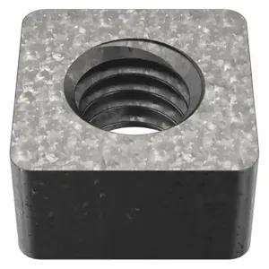 GRAINGER 1XA97 Square Nut, 3/8 Inch-16 Thread Size, Steel, Hot Dipped Galvanized, 11/32 Inch Height | CQ6AXB