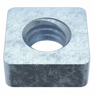 GRAINGER 1XB16 Square Nut, 3/8 Inch-16 Thread Size, Steel, Zinc Plated, 1/4 Inch Height, 5/8 Inch Width | CQ6AXC