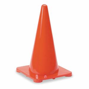 GRAINGER 1YBW5 Traffic Cone, Not Approved Roadway Use, Non-Reflective, 18 Inch Cone Height, Red | CQ7RAC