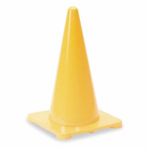 GRAINGER 1YBW6 Traffic Cone, Not Approved for Roadway Use, Non-Reflective, 18 Inch Cone Height, Yellow | CQ7RAG
