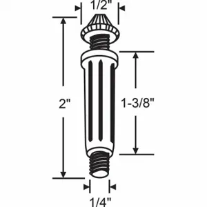 GRAINGER 2-63 Door Bottom Pivot, Bi-Fold Door, Nylon/Steel, Plated, 2 Inch Lg | CP9YKT 448R69