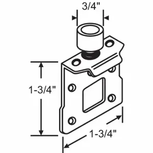 GRAINGER 2-67 Roller Bracket, Folding, Steel, Steel Plated, 2 1/2 Inch Length, 1 3/4 Inch Width | CP9YMT 451H77