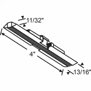 GRAINGER 2-92 Door Slide Guide, Bi-Fold Door, Nylon/Steel, Plated, 4 Inch Lg | CP9YLJ 448R73