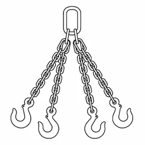 GRAINGER 200002844 Chain Sling, 5 Ft Sling Length, 10600 Lb Sling Capacity At 30 Deg, Unfinished | CP8VLJ 400F11