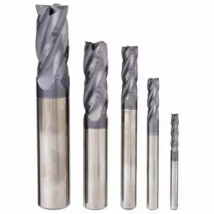 GRAINGER 206-888882 End Mill Set, 4 Flutes, 5 Pieces, 1/8 Inch Smallest Mill Dia, Altin Finish | CQ6AWF 45XM43