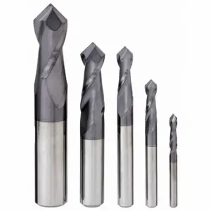 GRAINGER 208-888822 Drill Mill Set, 2 Flutes, 5 Pieces, 1/2 Inch Largest Milling Dia, Altin Finish | CP9DMK 45XM45