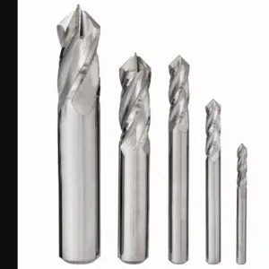 GRAINGER 208-888841 Drill Mill Set, 4 Flutes, 5 Pieces, 1/2 Inch Largest Milling Dia | CP9DML 45XM46