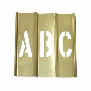 GRAINGER 20Y506 Stencil Kit, A To Z/Punctuation, 2 Inch Character Height, Brass, Interlocking | CQ2HYX