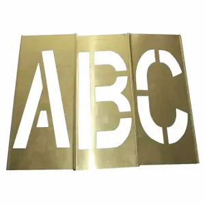 GRAINGER 20Y507 Stencil Kit, A To Z/Punctuation, 3 Inch Character Height, Brass, Interlocking | CQ2HYY