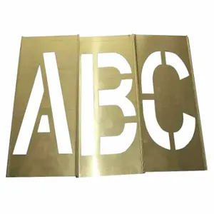 GRAINGER 20Y509 Stencil Kit, A To Z/Punctuation, 6 Inch Character Height, Brass, Interlocking | CQ2HZL