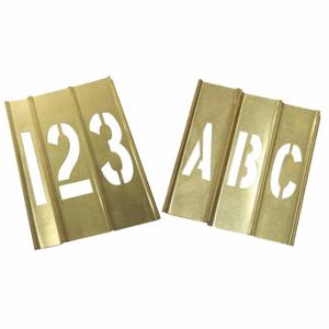 GRAINGER 20Y519 Stencil Kit, 2 Inch Character Height, Brass, Interlocking | CQ2HYQ