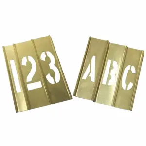 GRAINGER 20Y520 Stencil Kit, 3 Inch Character Height, Brass, Interlocking | CQ2HYR