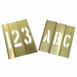 GRAINGER 20Y521 Stencil Kit, 6 Inch Character Height, Brass, Interlocking | CQ2HYU