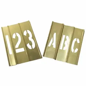 GRAINGER 20Y522 Stencil Kit, 4 Inch Character Height, Brass, Interlocking | CQ2HYT