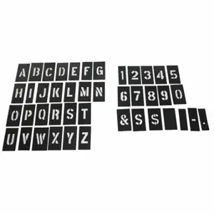 GRAINGER 20Y524 Stencil Kit, 0 To 9/A To Z/Punctuation, 2 Inch Character Height, Pvc, Interlocking | CQ2HYF