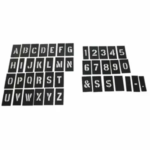 GRAINGER 20Y525 Stencil Kit, 0 To 9/A To Z/Punctuation, 3 Inch Character Height, Pvc, Interlocking | CQ2HZK