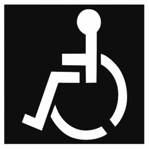 GRAINGER 20Y542 Schablone, Handicap-Symbol, 19 1/2 Zoll Höhe, 0.015 Zoll dick, 15 1/2 Zoll Zeichengröße | CP6RHH