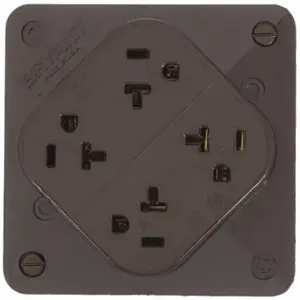 GRAINGER 21254B Receptacle, Quad, 5-20R, 20 A, 125V AC, Brown, 2 Poles, Screw Terminals | CP8XYU 52HC44