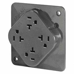 GRAINGER 21254GY Receptacle, Quad, 5-20R, 20 A, 125V AC, Gray, 2 Poles, Screw Terminals | CP8XXF 52HC46