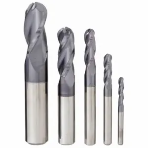 GRAINGER 222-888882 End Mill Set, 3 Flutes, 5 Pieces, 1/8 Inch Smallest Mill Dia, Altin Finish | CP7PGV 45XV08