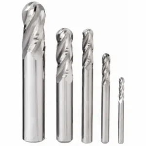 GRAINGER 223-888881 End Mill Set, 4 Flutes, 5 Pieces, 1/8 Inch Smallest Mill Dia | CR3BXH 45XW25