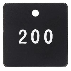 GRAINGER 22CN44 Nummeriertes Etikett, Kunststoff, 101-200, Schwarz/Weiß, Quadratisch, 100 PK | CQ3AAU