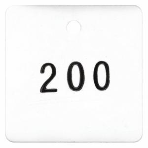 GRAINGER 22CN47 Nummeriertes Etikett, Kunststoff, 101-200, Schwarz/Weiß, Quadratisch, 100 PK | CQ3AAV