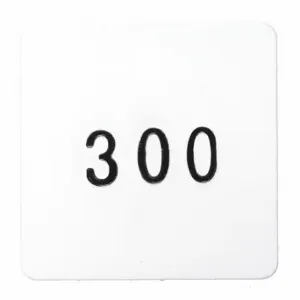 GRAINGER 22CN48 Numbered Tag, Plastic, 201-300, Black/White, Square, 100 PK | CQ3ABA