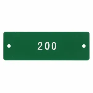 GRAINGER 22CN71 Numbered Tag, Plastic, 101-200, Green/White, Rectangle, 100 PK | CQ3AAW