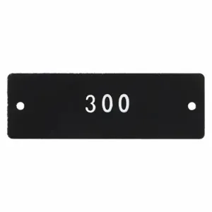 GRAINGER 22CN75 Numbered Tag, Plastic, 201-300, Black/White, Rectangle, 100 PK | CQ3AAZ