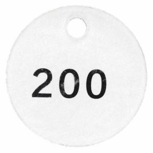 GRAINGER 22FC76 Numbered Tag, Plastic, 1 1/2 Inch Dia, 176-200, Black/Silver, Round, 25 PK | CQ3AAP