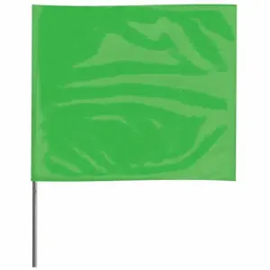 GRAINGER 2315GG-200 Marking Flag, 2 1/2 Inch x 3 1/2 Inch Flag Size, 15 Inch Staff Ht, Fluorescent Green | CQ2LRQ 3LVC3