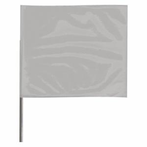 GRAINGER 4518SV-200 Marking Flag, 4 Inch x 5 Inch Flag Size, 18 Inch Staff Ht, Silver, Blank, No Image | CQ2LWA 3JUV1