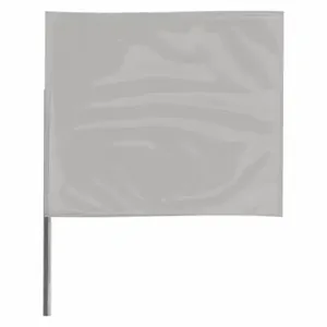 GRAINGER 4536SV-200 Marking Flag, 4 Inch x 5 Inch Flag Size, 36 Inch Staff Ht, Silver, Blank, No Image | CQ2LXL 3JVR4