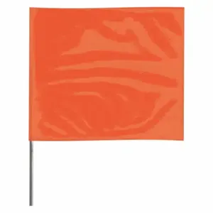 GRAINGER 4515OG-200 Marking Flag, 4 Inch x 5 Inch Flag Size, 15 Inch Staff Ht, Fluorescent Orange, Blank | CQ2LUW 3LVE5