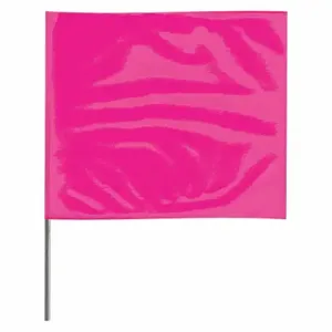 GRAINGER 4515PG-200 Marking Flag, 4 Inch x 5 Inch Flag Size, 15 Inch Staff Ht, Fluorescent Pink, Blank | CQ2LUX 3LVE6