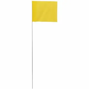 GRAINGER 2318Y-200 Marking Flag, 2 1/2 Inch x 3 1/2 Inch Flag Size, 18 Inch Staff Ht, Yellow, Blank | CQ2LTC 3JUT3