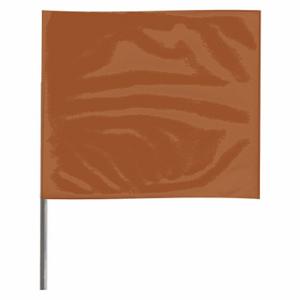 GRAINGER 4530BRN-200 Marking Flag, 4 Inch x 5 Inch Flag Size, 30 Inch Staff Ht, Brown, Blank, No Image | CQ2LWX 3JVH7