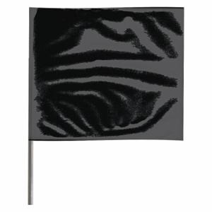 GRAINGER 4530BK-200 Markierungsfahne, 4 Zoll x 5 Zoll Flaggengröße, 30 Zoll Stabhöhe, schwarz, leer, ohne Bild | CQ2LWQ 3JVH5